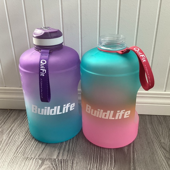 BuildLife 1 Gallon Motivational Water Bottle w/Straw + Extra Bottle (no lid) - Picture 4 of 7
